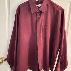 Geoffrey Beene Burgundy Button-Up Shirt